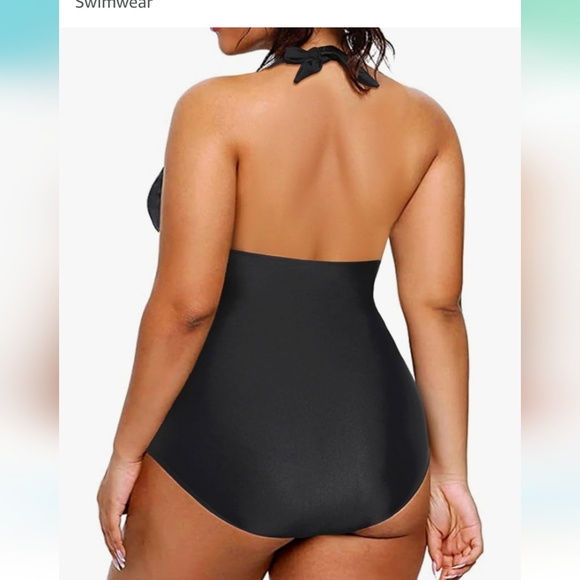 Daci Women V Neck Plus Size One Piece Swimsuit - 22W - Picture 3 of 5